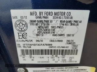 2012 Ford F-150 XL with VIN 1FTFW1EF3CFA78589, listed as a Copart auction lot 51981075 with 247,062 mi miles and Salvage Title. Bid and sale history available at carsss.com. Image 13.