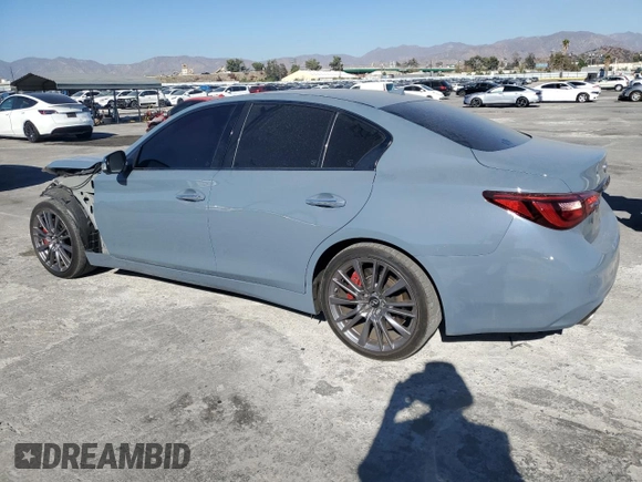 2023 Infiniti Q50 Red Sport 400 with VIN JN1FV7DP3PM570348, listed as a Copart auction lot 80996414 with 35,011 mi miles and Salvage Title. Bid and sale history available at DreamBid. Image 2.