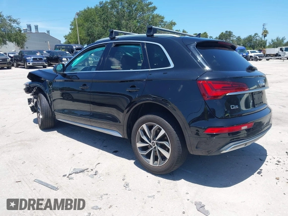 2021 Audi Q5 Premium with VIN WA1AAAFY8M2102459, listed as a IAAI auction lot 42585014 with Not provided miles and . Bid and sale history available at DreamBid. Image 3.