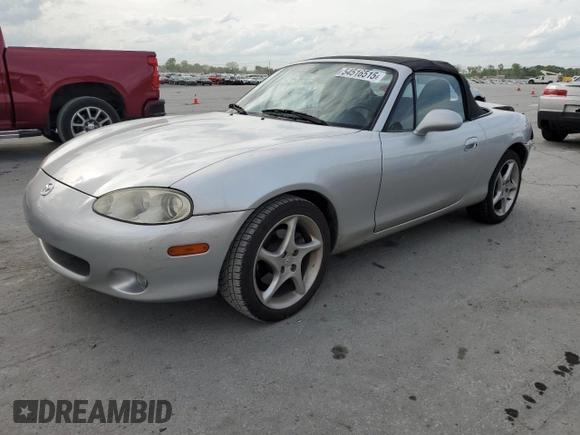 2001 Mazda MX-5 Miata z VIN JM1NB353510208400, wystawiony jako Copart lot #54516515 z przebiegiem 148 198 mil mil oraz Czysty tytuł • Clean title. Historia ofert i sprzedaży dostępna na DreamBid. Obrazek 1.