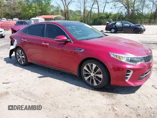 2016 Kia Optima SX Turbo with VIN 5XXGW4L23GG100829, listed as a IAAI auction lot 42013791 with 102,518 mi miles and . Bid and sale history available at DreamBid. Image 1.