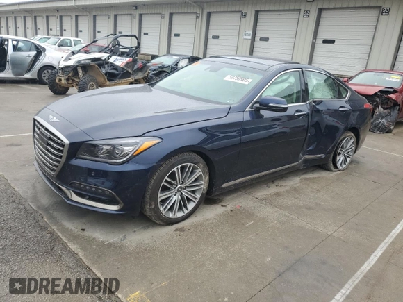 2019 Genesis G80 3.8L z VIN KMTFN4JE8KU328020, wystawiony jako Copart lot #58750905 z przebiegiem 72 415 mil mil oraz Szkoda całkowita • Salvage title. Historia ofert i sprzedaży dostępna na DreamBid. Obrazek 1.