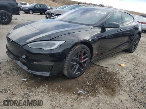2024 Tesla Model S Plaid z VIN 5YJSA1E65RF543822, wystawiony jako Copart lot #48545205 z przebiegiem 2 473 mil mil oraz Szkoda całkowita • Salvage title. Historia ofert i sprzedaży dostępna na DreamBid. Obrazek 1.