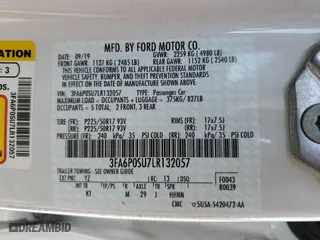 2020 Ford Fusion Plug-In Hybrid Titanium with VIN 3FA6P0SU7LR132057, listed as a Copart auction lot 67245074 with 38,398 mi miles and Salvage Title. Bid and sale history available at carsss.com. Image 14.