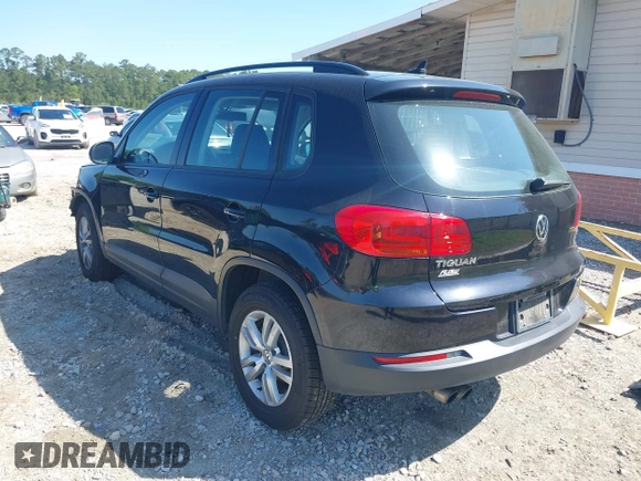 2017 Volkswagen Tiguan S with VIN WVGAV7AX7HK021496, listed as a IAAI auction lot 41968240 with 142,980 mi miles and . Bid and sale history available at DreamBid. Image 3.