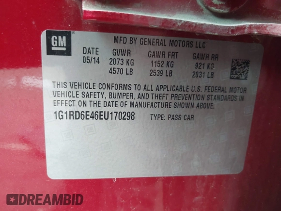 2014 Chevrolet Volt with VIN 1G1RD6E46EU170298, listed as a IAAI auction lot 41952603 with 113,743 mi miles and . Bid and sale history available at carsss.com. Image 9.