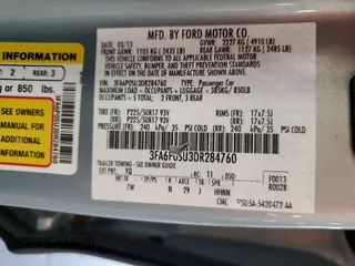 2013 Ford Fusion Titanium with VIN 3FA6P0SU3DR284760, listed as a Copart auction lot 62600625 with 109,143 mi miles and Clean title. Bid and sale history available at DreamBid. Image 12.