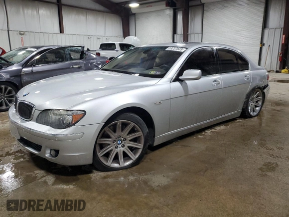 2006 BMW 7 Series 750i with VIN WBAHL83526DT07183, listed as a Copart auction lot 53257635 with 78,997 mi miles and Salvage title. Bid and sale history available at DreamBid. Image 1.