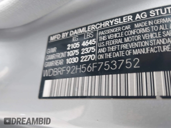 2006 Mercedes-Benz C 280 Luxury with VIN WDBRF92H56F753752, listed as a IAAI auction lot 41362268 with 126,557 mi miles and . Bid and sale history available at DreamBid. Image 9.