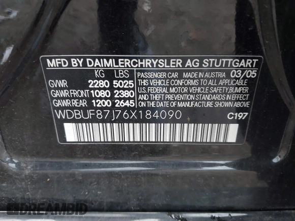 2006 Mercedes-Benz E 350 with VIN WDBUF87J76X184090, listed as a IAAI auction lot 42150546 with 149,647 mi miles and . Bid and sale history available at carsss.com. Image 9.