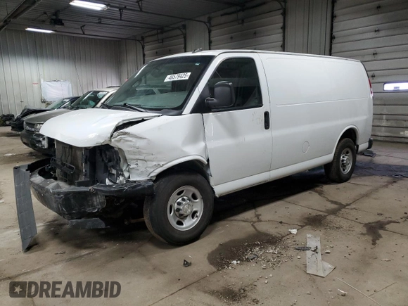 2017 Chevrolet Express Cargo z VIN 1GCWGAFF4H1324582, wystawiony jako Copart lot #46579425 z przebiegiem 137 361 mil mil oraz Czysty tytuł • Clean title. Historia ofert i sprzedaży dostępna na DreamBid. Obrazek 1.