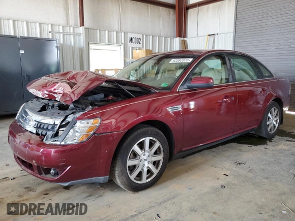 2008 Ford Taurus SEL with VIN 1FAHP24W38G146555, listed as a Copart auction lot 62092825 with 104,180 mi miles and Salvage title. Bid and sale history available at DreamBid. Image 1.