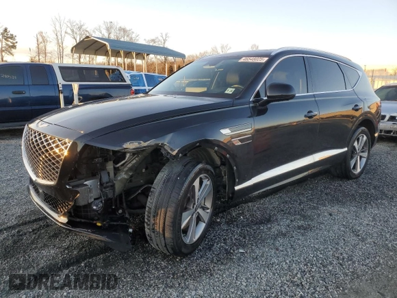 2021 Genesis GV80 with VIN KMUHCESC0MU066638, listed as a Copart auction lot 46548025 with Not provided miles and Salvage title. Bid and sale history available at DreamBid. Image 1.