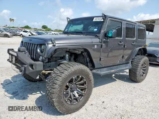 2017 Jeep Wrangler Unlimited Sport with VIN 1C4BJWDG7HL514888, listed as a Copart auction lot 58236285 with 107,105 mi miles and Salvage title. Bid and sale history available at DreamBid. Image 1.