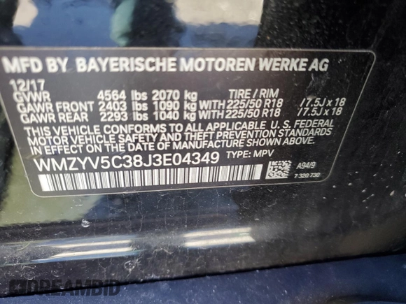 2018 MINI Countryman Cooper with VIN WMZYV5C38J3E04349, listed as a Copart auction lot 50648795 with 80,815 mi miles and Salvage title. Bid and sale history available at DreamBid. Image 14.