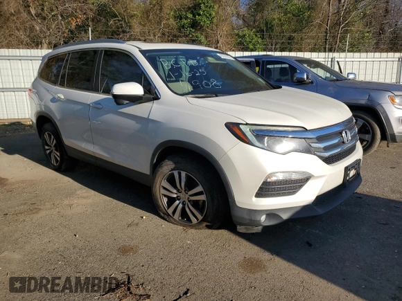 2016 Honda Pilot EX-L with VIN 5FNYF5H70GB024908, listed as a Copart auction lot 43238705 with 156,412 mi miles and Salvage Title. Bid and sale history available at DreamBid. Image 4.