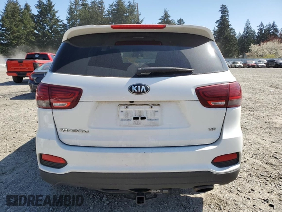 2019 Kia Sorento LX V6 with VIN 5XYPGDA52KG471088, listed as a Copart auction lot 52947275 with 95,327 mi miles and Salvage Title. Bid and sale history available at carsss.com. Image 6.