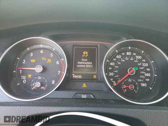 2015 Volkswagen GTI SE with VIN 3VW4T7AU6FM006293, listed as a Copart auction lot 54903534 with 109,330 mi miles and Salvage Title. Bid and sale history available at DreamBid. Image 9.