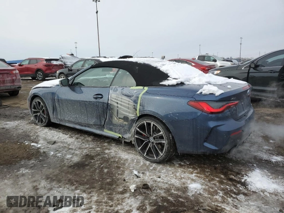 2023 BMW 4 Series 430i xDrive with VIN WBA43AT00PCL57081, listed as a Copart auction lot 44983365 with 9,821 mi miles and Salvage Title. Bid and sale history available at DreamBid. Image 2.