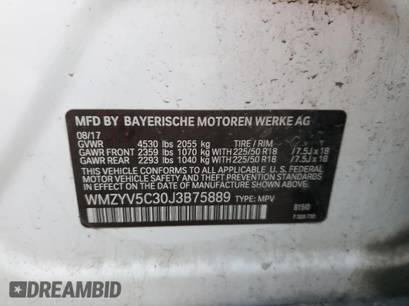 2018 MINI Countryman Cooper with VIN WMZYV5C30J3B75889, listed as a Copart auction lot 74549444 with 78,744 mi miles and Salvage Title. Bid and sale history available at carsss.com. Image 12.