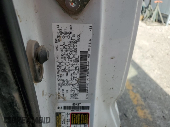 2014 Toyota Tacoma with VIN 5TFPX4EN7EX020878, listed as a Copart auction lot 60855484 with 164,643 mi miles and Clean title. Bid and sale history available at DreamBid. Image 12.