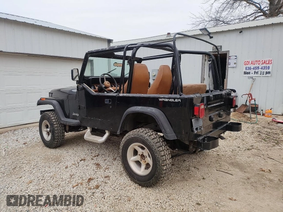 1993 Jeep Wrangler "S" with VIN 1J4FY19P1PP243899, listed as a Copart auction lot 49513795 with 41 mi miles and Clean Title. Bid and sale history available at carsss.com. Image 3.
