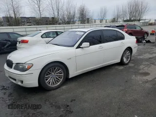 2007 BMW 7 Series 750Li with VIN WBAHN83527DT73194, listed as a Copart auction lot 46716155 with 123,982 mi miles and Clean Title. Bid and sale history available at carsss.com. Image 1.