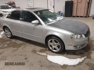 2007 Audi A4 2.0T with VIN WAUDF78E37A116593, listed as a IAAI auction lot 41379002 with 156,875 mi miles. Bid and sale history available at carsss.com. Image 1.