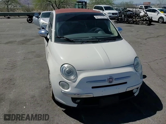 2012 FIAT 500 Lounge with VIN 3C3CFFERXCT370485, listed as a Copart auction lot 57119785 with 108,721 mi miles and Salvage title. Bid and sale history available at DreamBid. Image 13.