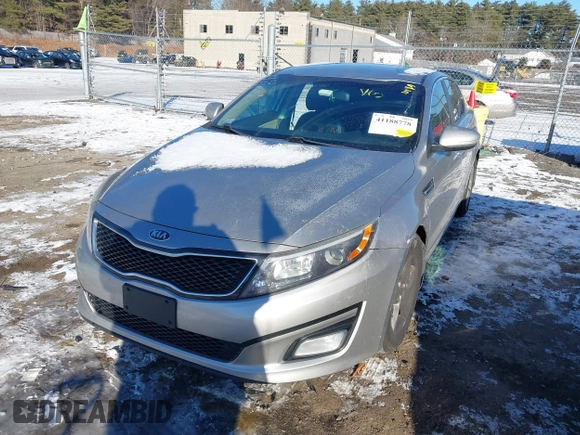 2014 Kia Optima LX with VIN 5XXGM4A77EG351662, listed as a IAAI auction lot 41188778 with 200,199 mi miles. Bid and sale history available at carsss.com. Image 2.