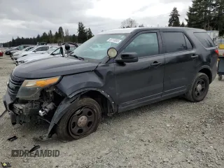 2015 Ford Utility Police Interceptor with VIN 1FM5K8AR1FGC27494, listed as a Copart auction lot 49718885 with 130,235 mi miles and Salvage Title. Bid and sale history available at carsss.com. Image 1.