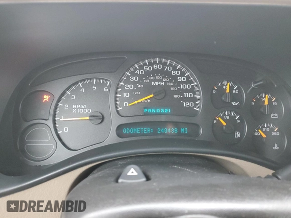 2003 Chevrolet Suburban LT with VIN 3GNEC16Z13G228217, listed as a Copart auction lot 45280225 with 240,438 mi miles and Salvage Title. Bid and sale history available at carsss.com. Image 9.
