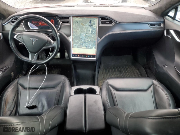2015 Tesla Model S 85D with VIN 5YJSA1H42FF086862, listed as a Copart auction lot 44494875 with 83888 miles and Salvage Title. Bid and sale history available at carsss.com. Image 8.