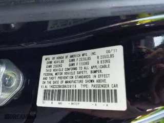 2011 Honda Accord Cpe EX-L with VIN 1HGCS2B80BA008118, listed as a IAAI auction lot 41476588 with 153,029 mi miles. Bid and sale history available at carsss.com. Image 9.