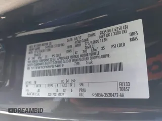 2017 Ford F-150 XL with VIN 1FTEW1CP6HFB74019, listed as a IAAI auction lot 40669140 with 87,200 mi miles. Bid and sale history available at carsss.com. Image 9.