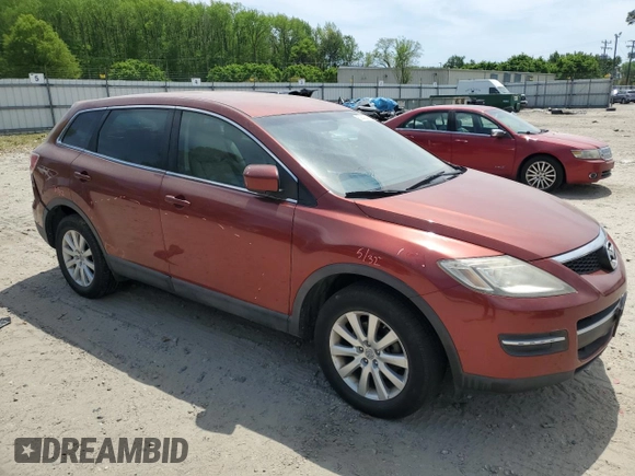 2009 Mazda CX-9 Touring with VIN JM3TB38V890171561, listed as a Copart auction lot 52808345 with 201,012 mi miles and Salvage Title. Bid and sale history available at DreamBid. Image 4.