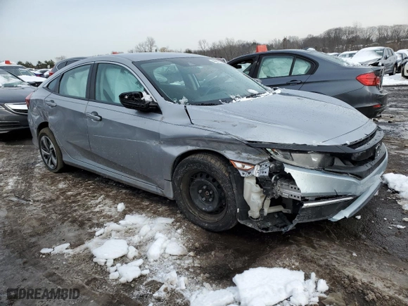 2019 Honda Civic Sedan LX with VIN 19XFC2F67KE048713, listed as a Copart auction lot 44887215 with 54,334 mi miles and Salvage Title. Bid and sale history available at carsss.com. Image 4.