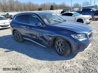 2022 BMW X3 sDrive30i with VIN 5UX43DP09N9M38426, listed as a Copart auction lot 46523435 with 45,306 mi miles and Salvage Title. Bid and sale history available at carsss.com. Image 4.