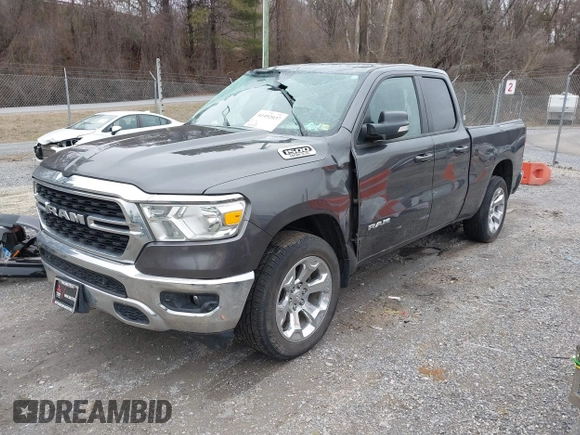 2022 Ram 1500 Big Horn z VIN 1C6SRFBT1NN282837, wystawiony jako IAAI lot #41492037 z przebiegiem 75 034 mil mil oraz . Historia ofert i sprzedaży dostępna na DreamBid. Obrazek 2.