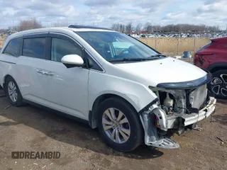 2014 Honda Odyssey EX-L with VIN 5FNRL5H63EB136541, listed as a IAAI auction lot 41866320 with 148,696 mi miles and . Bid and sale history available at DreamBid. Image 1.