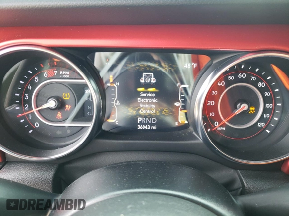 2022 Jeep Wrangler Unlimited Rubicon with VIN 1C4HJXFN1NW176037, listed as a Copart auction lot 44835045 with 36,043 mi miles and Salvage title. Bid and sale history available at DreamBid. Image 9.