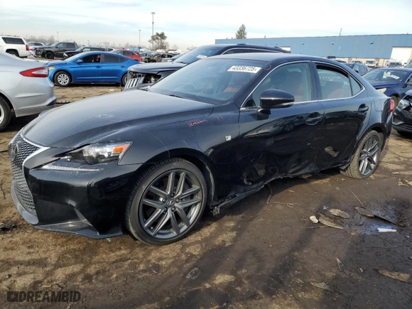 2016 Lexus IS 350 with VIN JTHCE1D27G5012075, listed as a Copart auction lot 43336725 with 58,279 mi miles and Clean Title. Bid and sale history available at carsss.com. Image 1.