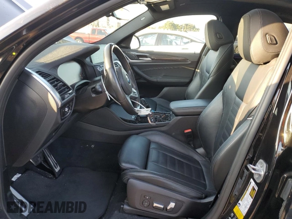 2020 BMW X4 M40i with VIN 5UX2V5C0XL9B53828, listed as a Copart auction lot 43190795 with 55,374 mi miles and Salvage title. Bid and sale history available at DreamBid. Image 7.