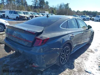 2021 Hyundai Sonata N Line with VIN 5NPEK4JC8MH127510, listed as a IAAI auction lot 41512915 with 27,409 mi miles. Bid and sale history available at carsss.com. Image 4.