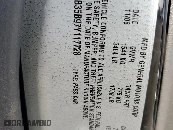 2007 Pontiac Solstice z VIN 1G2MB35B97Y117728, wystawiony jako Copart lot #87267724 z przebiegiem Nie podano mil oraz Szkoda całkowita • Salvage title. Historia ofert i sprzedaży dostępna na DreamBid. Obrazek 14.