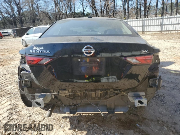 2022 Nissan Sentra SV with VIN 3N1AB8CV7NY316306, listed as a Copart auction lot 47301205 with 52,171 mi miles and Salvage Title. Bid and sale history available at carsss.com. Image 6.