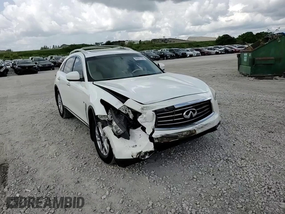2014 Infiniti QX70 with VIN JN8CS1MU5EM450385, listed as a Copart auction lot 60201735 with 196,097 mi miles and Salvage title. Bid and sale history available at DreamBid. Image 14.