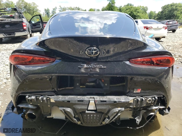 2021 Toyota GR Supra 3.0 with VIN WZ1DB0C04MW035703, listed as a Copart auction lot 61306374 with 46,176 mi miles and Salvage Title. Bid and sale history available at carsss.com. Image 6.