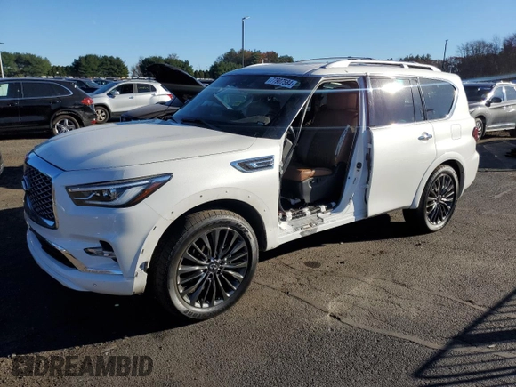 2022 Infiniti QX80 SENSORY with VIN JN8AZ2BEXN9291256, listed as a Copart auction lot 77907584 with 36,254 mi miles and Salvage Title. Bid and sale history available at carsss.com. Image 1.