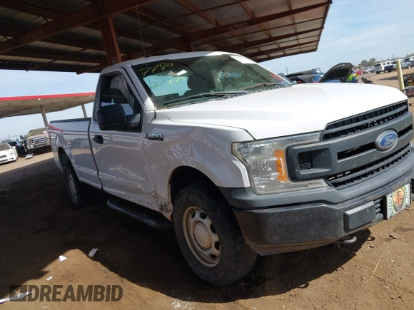 2018 Ford F-150 XL with VIN 1FTMF1E55JKD44181, listed as a IAAI auction lot 41626901 with 217,486 mi miles and . Bid and sale history available at DreamBid. Image 1.